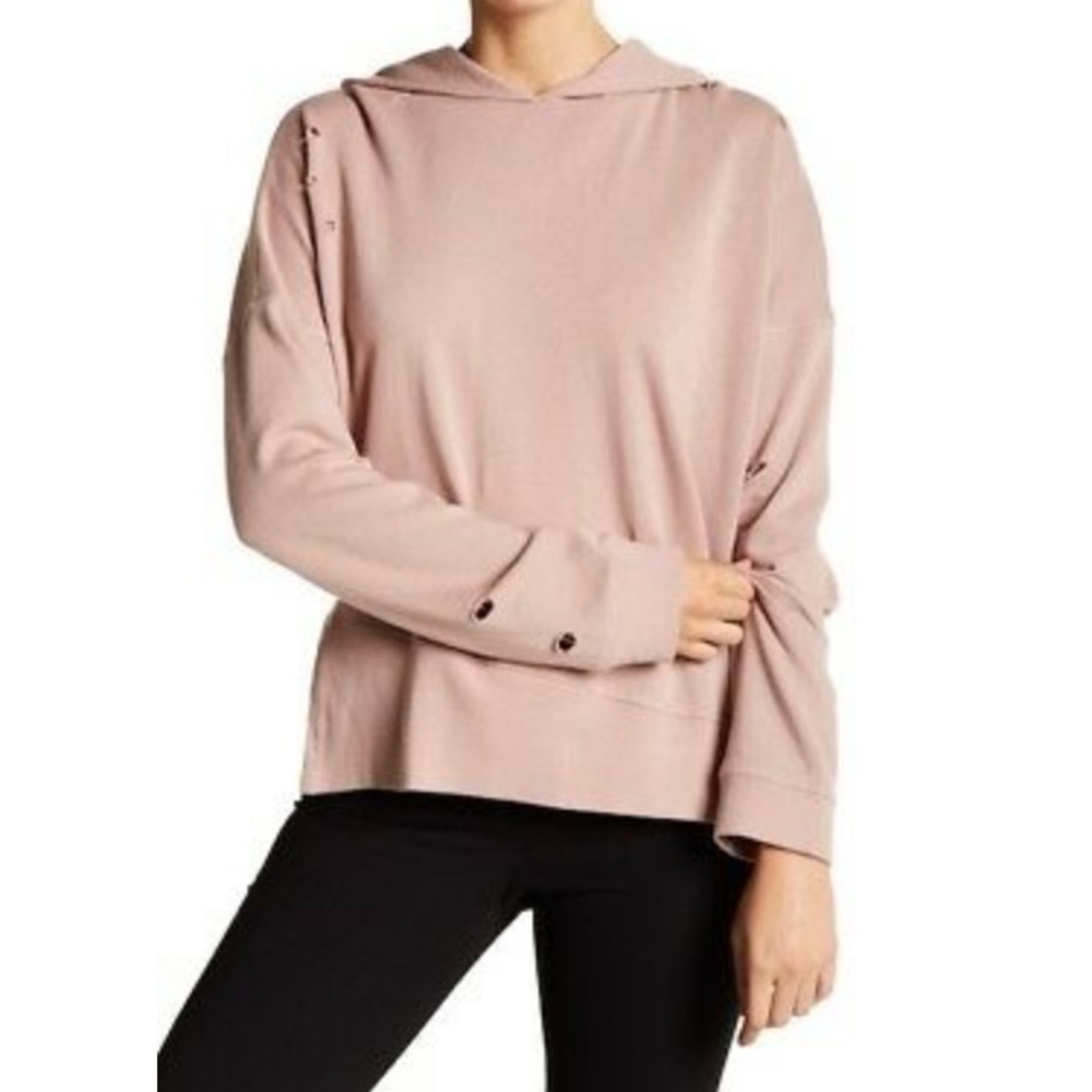 Nordstrom Abound Distressed Asymmetrical Hem Hoodie XS